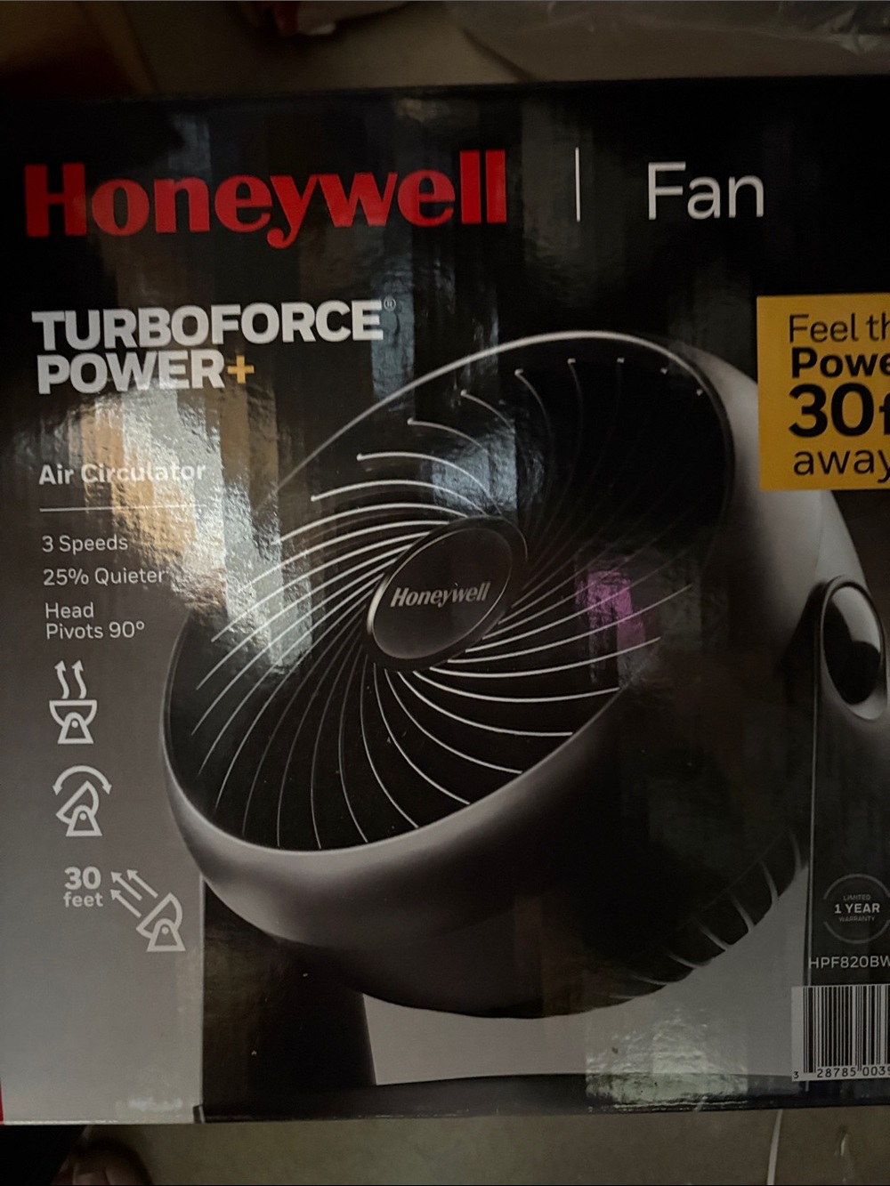 Honeywell Turboforce Power+ Black Air Circulator Fan